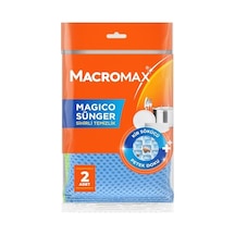 Macro Max Magico Bulaşık Süngeri 2'li Paket, Petek Dokulu Çizmez Kir Sökücü Sünger Açık Indigo