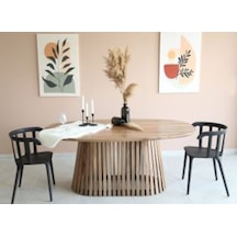 Naturalwood Yuvarlak Yemek Masası, Modern Ceviz Yemek Masası, Toplantı Masası (535963049)
