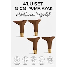 Puma 15 Cm Ceviz-altın Mobilya Kanepe Tv Ünitesi Kosol Dolap Komidin Ayağı Ceviz