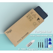 Tkgz - Oppo Realme 5i Uyumlu Lcd Ekran Dokunmatik Service Pack - Çıtalı- Montaj Seti + B-7000