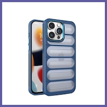 Bezos İphone 15 Pro Max Uyumlu Kılıf Airmax Silikon Kapak - Lacivert Nıda