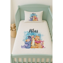 %100 Pamuk İsme Özel İsimli 100x150 Cm Pike Seti Winnie The Pooh