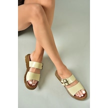 Fox Shoes U291099503 Bej Hakiki Deri Kadın Terlik Bej-hakiki Deri Çok Renkli