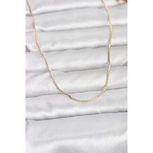 Cm 14k Gold Renk İnce Kare Zincirli Model 60 Cm Kadın Kolye - Tj-bko10956 Çok renkli 21168159