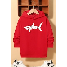 Uyguntarz Çocuk Shark Baskılı Sweatshirt Kırmızı