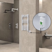 Haiti Elektrikli Havlupan 400x800 Düz Beyaz Parlak On/off Düğmeli 300 Watt