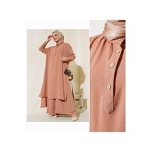 Lovie Moda Kadın Salaş İkili Takım Bej