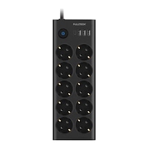 Fulltech Ftr14 Type-c Girişli Akım Korumalı 10 Lu Priz, 3 Usb