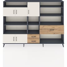 Arges Dolap 13 Raflı 3 Çekmeceli 5 Kapaklı 220x30x163 Antrasit-ay Antrasit-aytaşı/çam