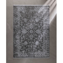 Madame Coco Aubane İplik Boyalı Kadife Halı - Koyu Gri - 160x230 Cm 8684427224663 Gri