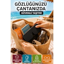 Siyah Katlanabilir Silikon Gözlük Kılıfı Suya Dayanıklı Esnek Koruyucu Güneş Ve Numaralı Gözlük Kılıfı