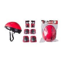 Paten Koruyucu Set Dizlik Dirseklik Kasklı Set Bisiklet Koruyucu Set Scooter Koruyucu Set Kırmızı