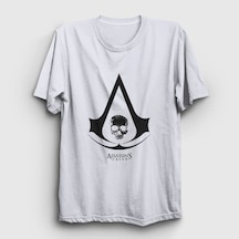 Presmono Unisex Skull Assassin's Creed T-shirt Beyaz