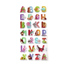 Sticker Kabartmalı Stiker Çıkartma Etiket Xhc086 -18x9 Cm- Hayvanlar Harf Çok Renkli