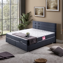 Viyana Çift Kişilik Baza Başlık Letto Yatak Seti - Lacivert 140 x 190