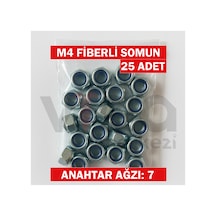 M4 Fiberli Somun 25 Li Çinko Kaplı 1