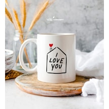 Kişiye Özel I Love You Minimal Kupa Bardak - Doğum Günü Hediyesi - Arkadaşa Hediye 14 Beyaz