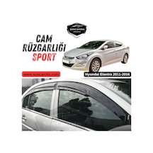 Hyundai Elantra 2011-2016 Uyumlu Mugen Cam Rüzgarlığı Seti Piano Black 4'lü İthal Parlak Siyah 00 Şüscaroto Aksesuar