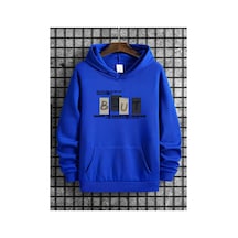 Medinenur But Baskılı Kapüşonlu Sweatshirt Mavi