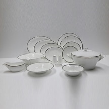 Evaliza Coupe Paisley Platin Yemek Takımı 60 Parça