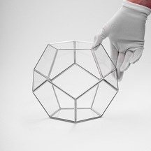 21x21x17cm Gümüş Geometrik Teraryum Cam Fanus Takı Aksesuar Çikolata Kutusu Diğer