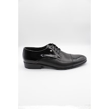 Siyah Rugan Bağcıklı Tokalı Smokin Ayakkabı 1033240151-siyah