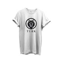 Kurt Ve Türk Özel Koleksiyon Serisi-3 Tasarım Baskılı %100 Pamuk T-shirt Beyaz