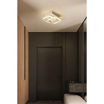 Selinay Modern Tasarım Beyaz Renk Salon Mutfak Hol Beyaz Ledli 2 Li Led Avize Beyaz