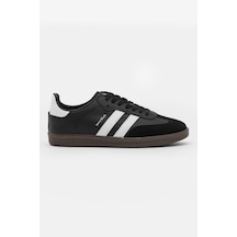 Tonny Black Termo Taban Yanı Şeritli Bağcıklı Unisex Siyah Beyaz Spor Ayakkabı Tbzer020 Siyah Beyaz