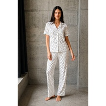 Norcia Sports V Yaka Düğmeli Casual Kar Beyaz Pijama Takımı Çok Renkli - 929322358 Çok Renkli - 929322358 Çok Renkli