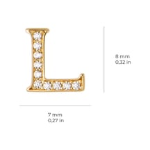 14 Ayar Altın Taşlı L Harf Küpe 0,44 Gr-6018
