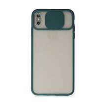 Apple iPhone Uyumlu Xs Max Kılıf Palm Buzlu Kamera Sürgülü Silikon - Yeşil Evimdeyokyok