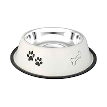 ASRPP Kemik Desenli 24 Oz 17 CM Metal Kedi Mama ve Su Kabı