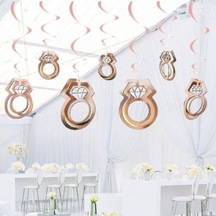 3d Tek Taş Asmalı Tavan Süsü Rose Gold 11 Adet