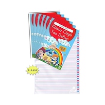 Güzel Yazı Defteri A4 Boy 19x27 Cm 24 Yaprak 6 Adet Standart Çizgili Yazı Defteri Dik Temel Harflerle 1. Sınıf