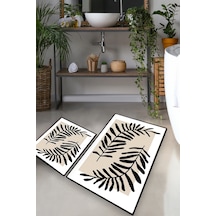 CASTING LEAF DJT 2 LI SET Banyo Halısı Banyo Paspası Çok Renkli