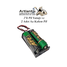2 Li Pil Yatağı Deney 1 Adet Ve 2 Adet 1.5v Pil 1 Paket Pil Yuvası Pil Kutusu Aa Kalem Kalın Pil 2x1,5 Volt Yaylı Pil Yuvası