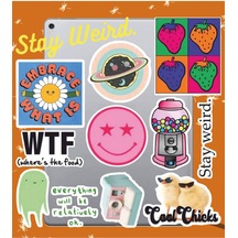 Stay Weird Sticker Seti Laptop Ajanda Pc Tablet Telefon Defter Etiket Bullet Journal Diğer