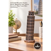 2 Adet Metal Pisa Kulesi Dekoratif Minyatür Heykel, Model, Masaüstü Süs, Hatıra Souvenir, Pisa Tower Mini