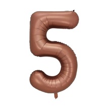 5 Rakam Karamel Folyo Balon 34 İnç 76-82 Cm Karamel