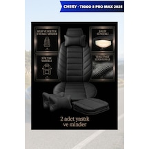 Chery Tiggo 8 Pro Max 2025 Uyumlu Siyah Renk Lüks Premium 2 Adet Minder Ve Yastık