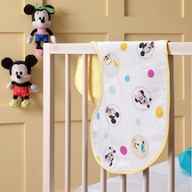 Taç Mickey Lisanslı Karakter Baskılı Pamuk Müslin Bebek Omuz Bezi, Çok Renkli, 20x55 Cm