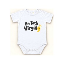Babylimon En Tatlı Virgül Beyaz Kısa Kollu Çıtçıtlı Bebek Zıbını Beyaz - En Tatlı Virgül - 928161991 Beyaz - En Tatlı Virgül
