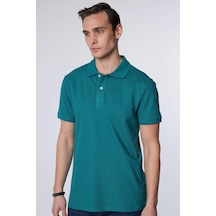 Tudors Erkek Slim Fit Dar Kesim %100 Pamuk Düz Pike Mavi Polo Yaka Tişört-30544-mavi Mavi
