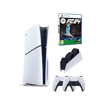 Sony Playstation 5 Slim Standart Edition +2 Dualsense Kol + Şarj İstasyonu+ FC 24 Oyun Konsolu (İthalatçı Garantili)