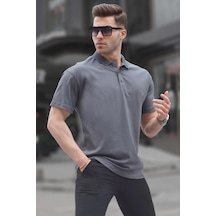 Madmext Füme Polo Yaka Basic Erkek Tişört 6126-füme Füme