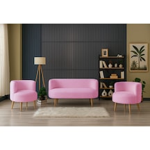 Sydney Modern Koltuk Takımı Modern İskandinav Tarzı Welsoft Yumuşak Kumaş Pembe Pembe