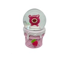 Işıklı Kar Küresi Pembe Ayıcık 7 Cm