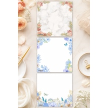 Çiçek Bloknot - 9 9 Cm Ebat- 50 Yaprak - Notepad - Memopad - Çizgisiz Not Kağıdı- To Do List - 3594