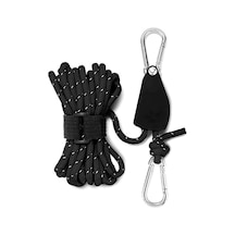 Alüminyum Nylon Kamçı İle Tent Koruması - 6mm Kalın Güneşlik Teli, Hızlı Sabitleme Ve Yüksek Verimli Yükseltme Makarası Sistemi Siyah Büyük Boy Siyah Siyah